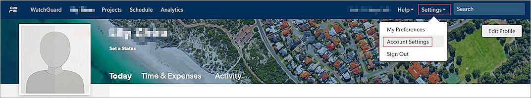 Screenshot of the account info page.